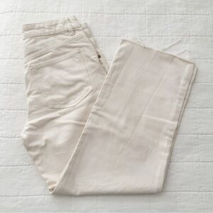 Zara Denim Off-White Straight Leg Jeans Mid Rise